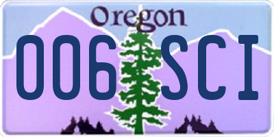 OR license plate 006SCI