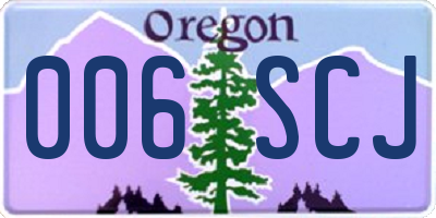 OR license plate 006SCJ