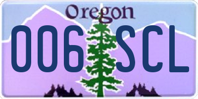 OR license plate 006SCL
