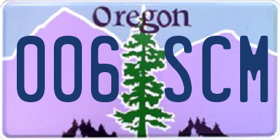 OR license plate 006SCM
