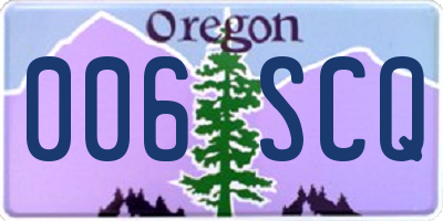 OR license plate 006SCQ