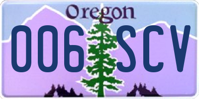 OR license plate 006SCV