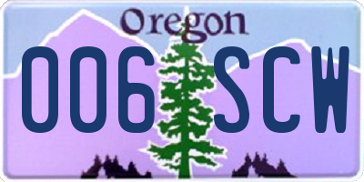 OR license plate 006SCW