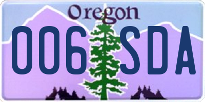 OR license plate 006SDA