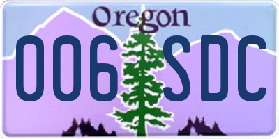 OR license plate 006SDC