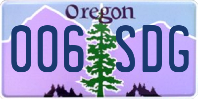 OR license plate 006SDG