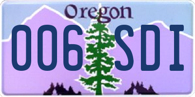 OR license plate 006SDI