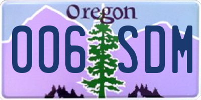 OR license plate 006SDM