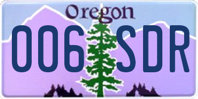 OR license plate 006SDR