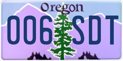 OR license plate 006SDT