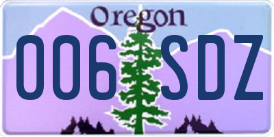 OR license plate 006SDZ