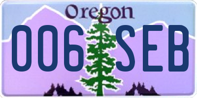 OR license plate 006SEB