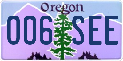 OR license plate 006SEE