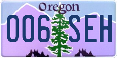 OR license plate 006SEH