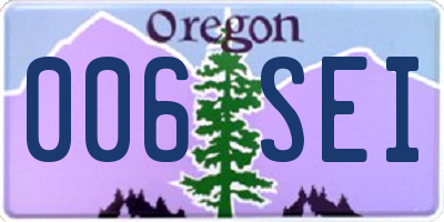 OR license plate 006SEI