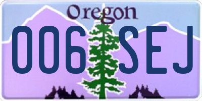 OR license plate 006SEJ