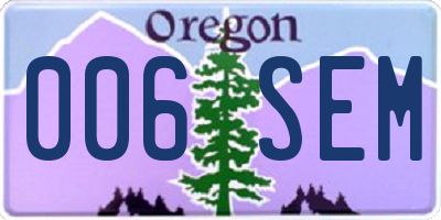 OR license plate 006SEM