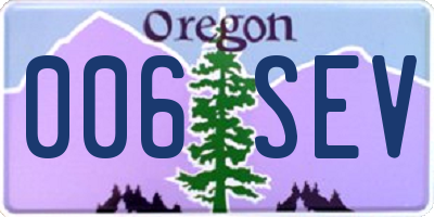 OR license plate 006SEV
