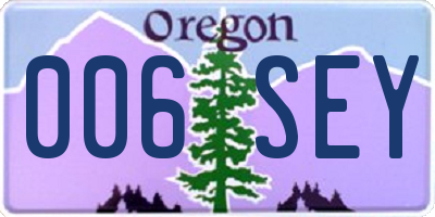 OR license plate 006SEY