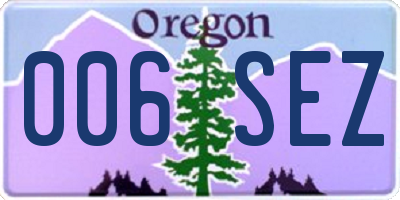 OR license plate 006SEZ
