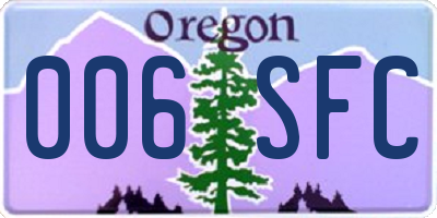 OR license plate 006SFC
