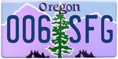 OR license plate 006SFG