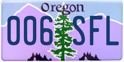OR license plate 006SFL