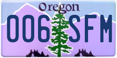 OR license plate 006SFM