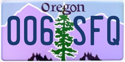 OR license plate 006SFQ