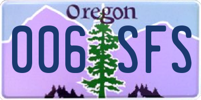 OR license plate 006SFS