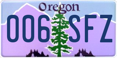 OR license plate 006SFZ