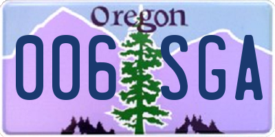 OR license plate 006SGA