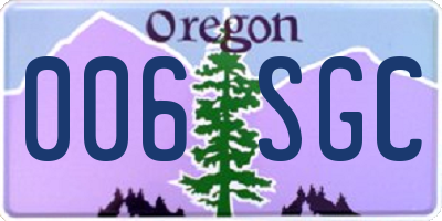 OR license plate 006SGC