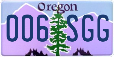 OR license plate 006SGG