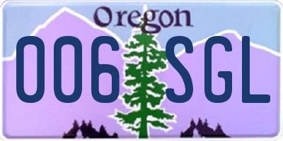 OR license plate 006SGL