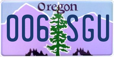 OR license plate 006SGU