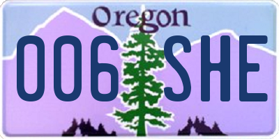 OR license plate 006SHE