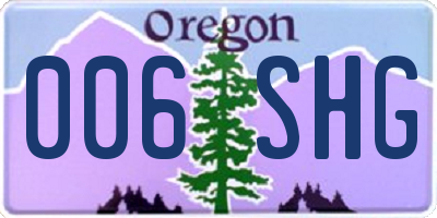 OR license plate 006SHG