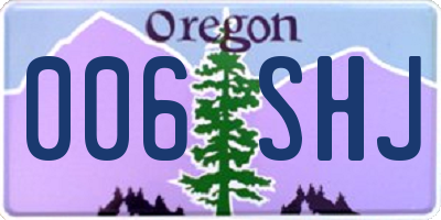 OR license plate 006SHJ