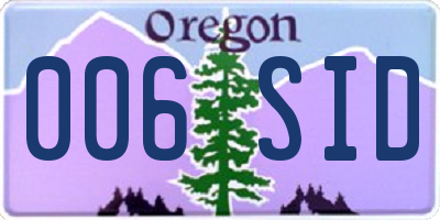 OR license plate 006SID