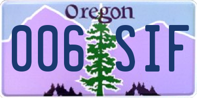 OR license plate 006SIF