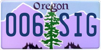 OR license plate 006SIG