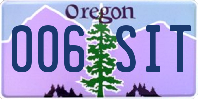 OR license plate 006SIT
