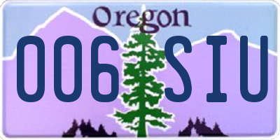 OR license plate 006SIU