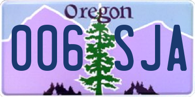 OR license plate 006SJA