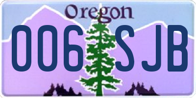 OR license plate 006SJB