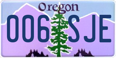 OR license plate 006SJE