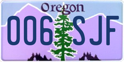 OR license plate 006SJF