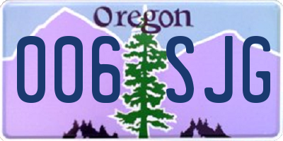 OR license plate 006SJG