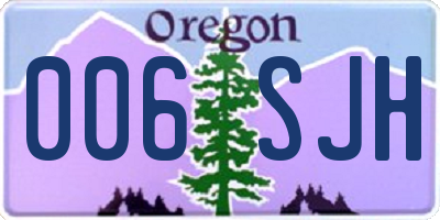 OR license plate 006SJH